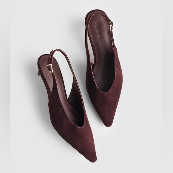 Madewell Shoes - Women's Pointed Toe Slingback Heels in Deep Burgundy